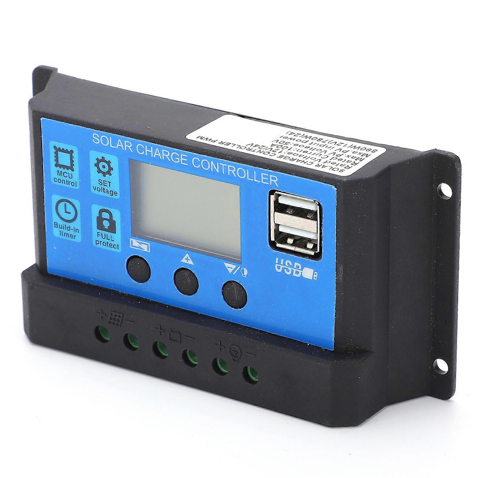 Auto Solar Charge Controller MPPT PMW Large Power 5V 3A USB Output LCD HD Display