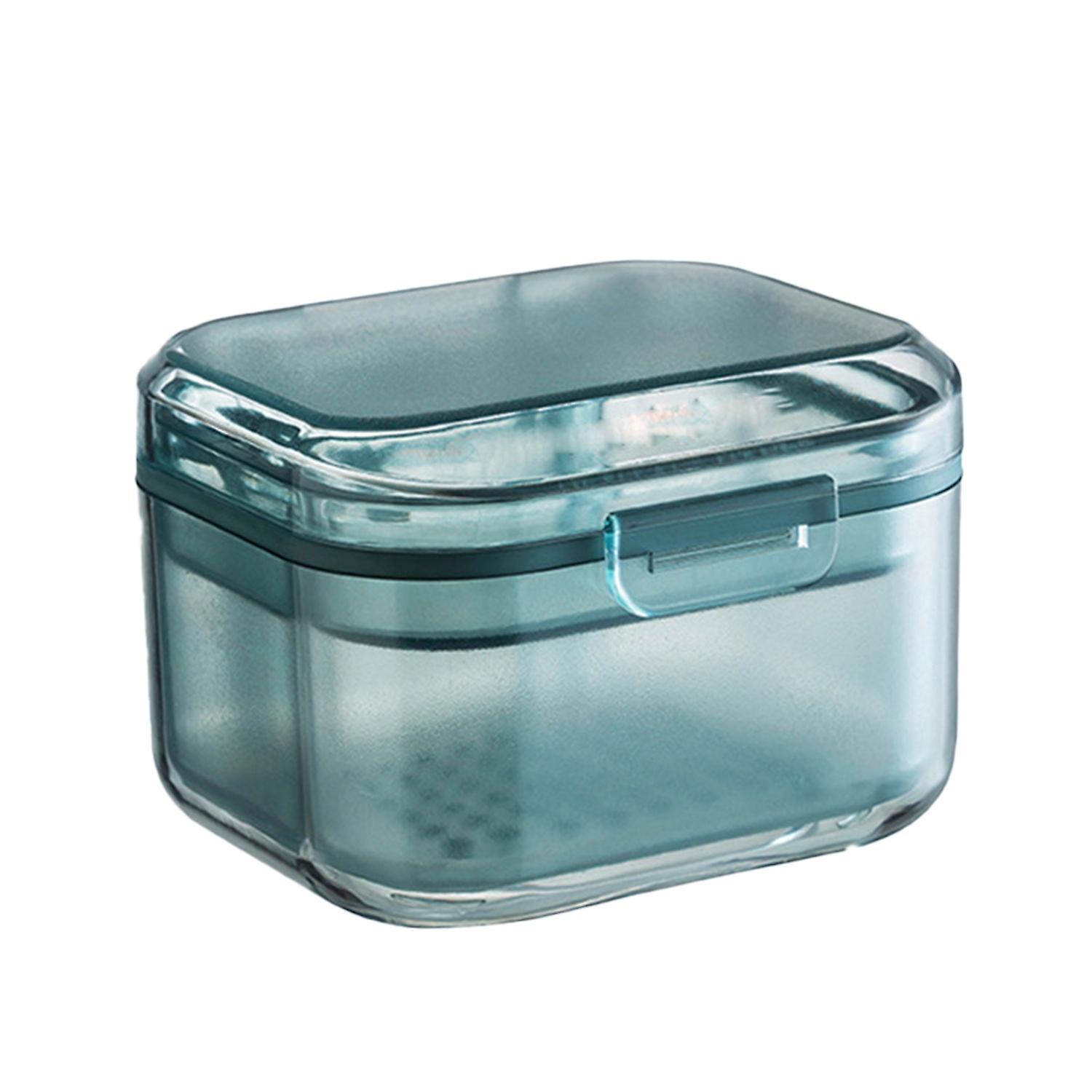 Denture Storage Case Transparent Dustproof Multi Layer Food Grade with Lid Cleaning ABS Denture Cup