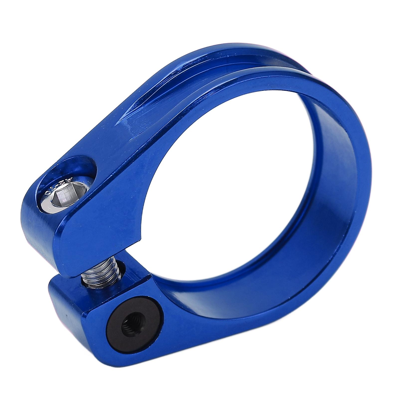 Bike Seat Post Clamp 31.8mm Aluminium Alloy CNC Cutting Ergonomic Hollow Design Bicycle Seatpost ClampBlue