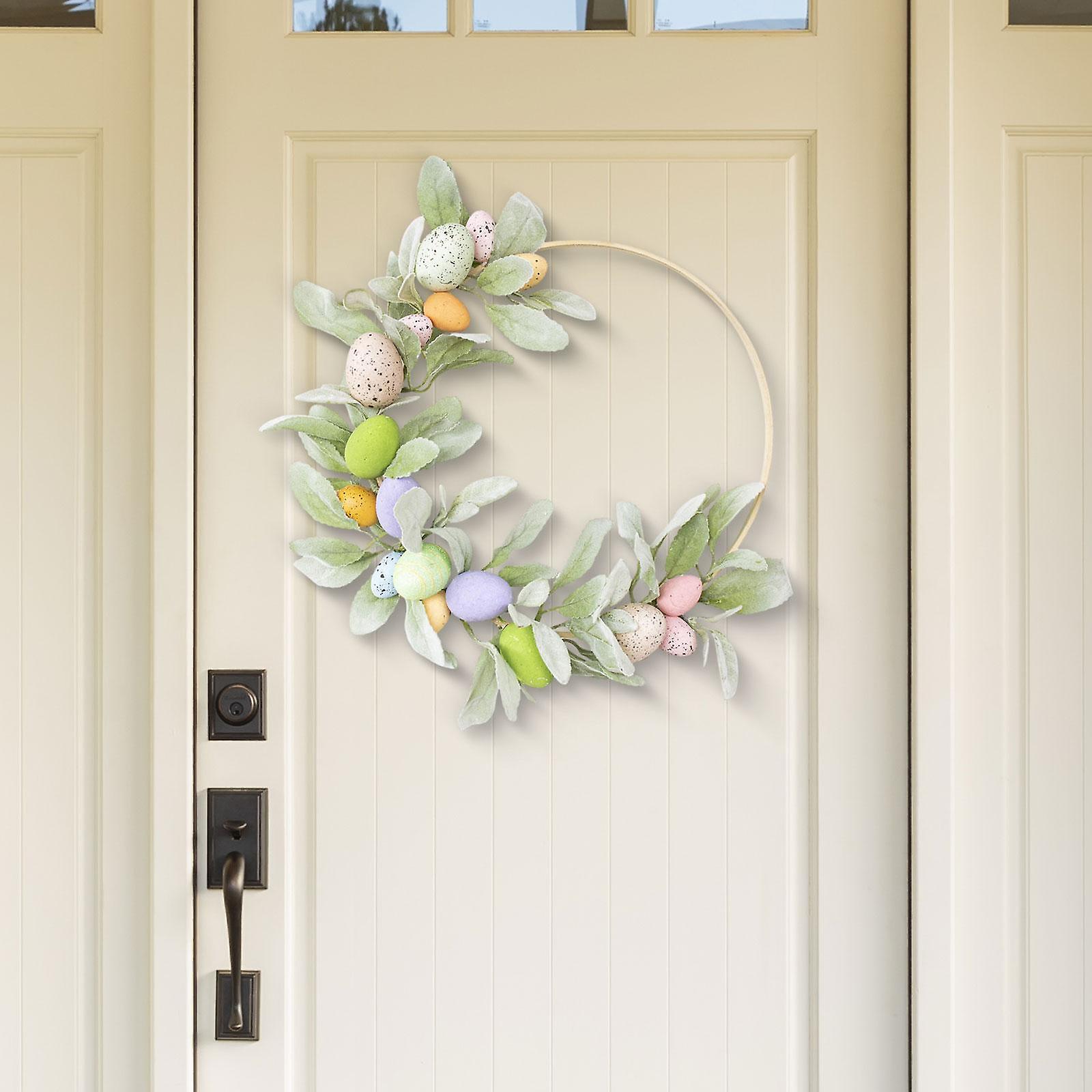 Ghirlanda di uova di Pasqua, ghirlande di Pasqua artificiali con uova di Pasqua colorate Ghirlanda di primavera di Pasqua per la primavera della finestra a muro