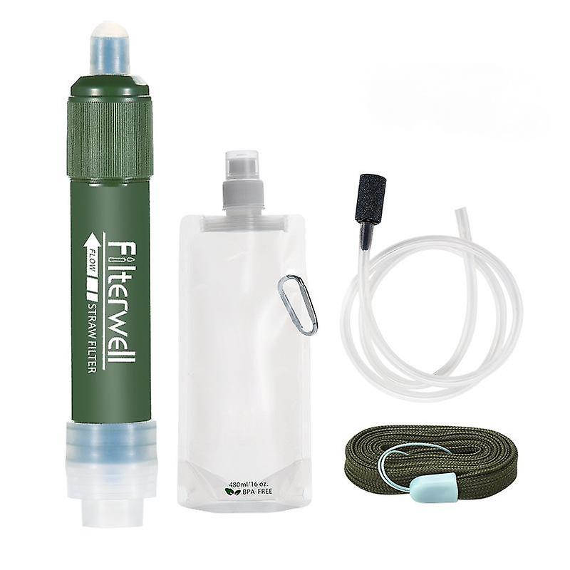 Outdoor Water Filter System, Personal Purifier Core Filters Water Purifier Filtration for Emergency Preparedness Camping Travel Hiking Outdoor Sports