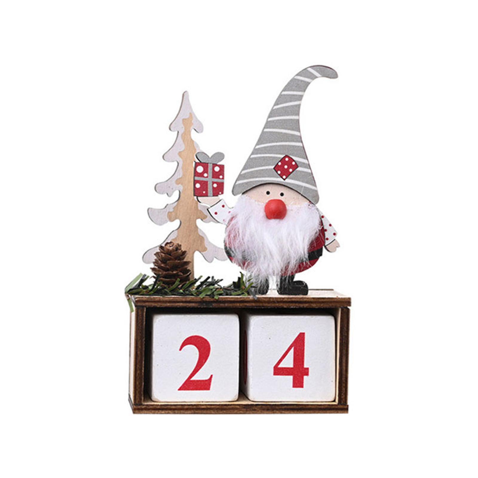 Wooden Christmas Advent Calendar Merry Christmas Decorations for Home Xmas New Year Gifts Santa Claus Ornament
