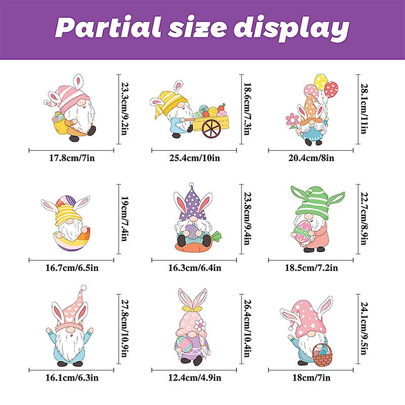 (B)9 Pcs Easter Stickers, Electrostatic Easter Window Stickers for Easter Decoration