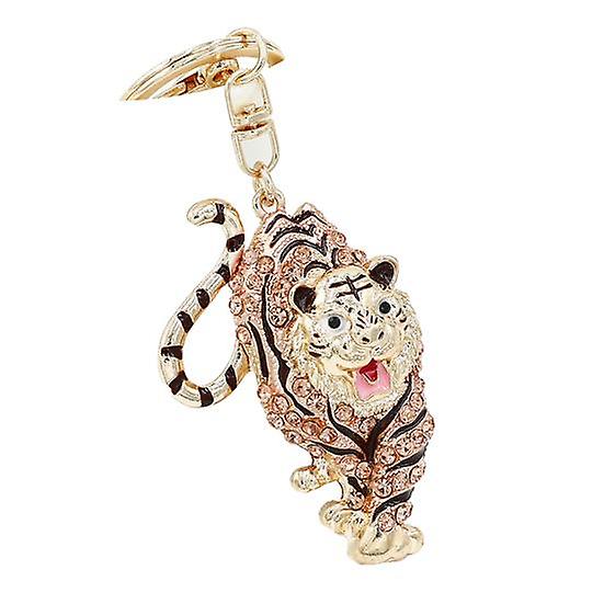 Ring Fine Workmanship Tiger Rhinestone Keyring Keychain Friends