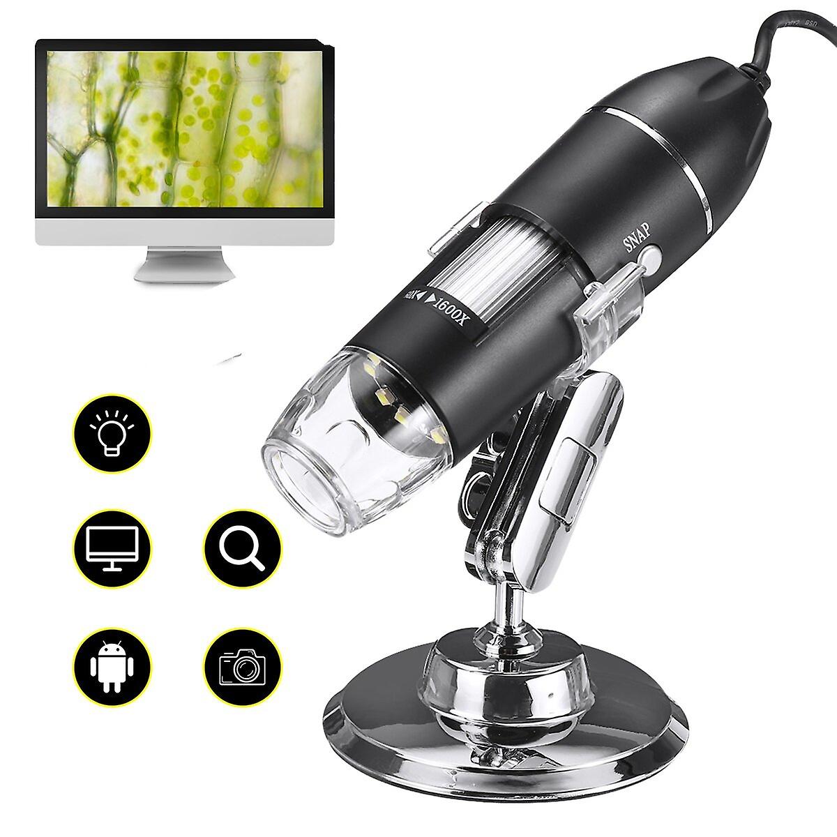 500X/1000x/1600x 2mp Handheld Digital Microscope Magnifier Camera With 8leds And Stand Microscope