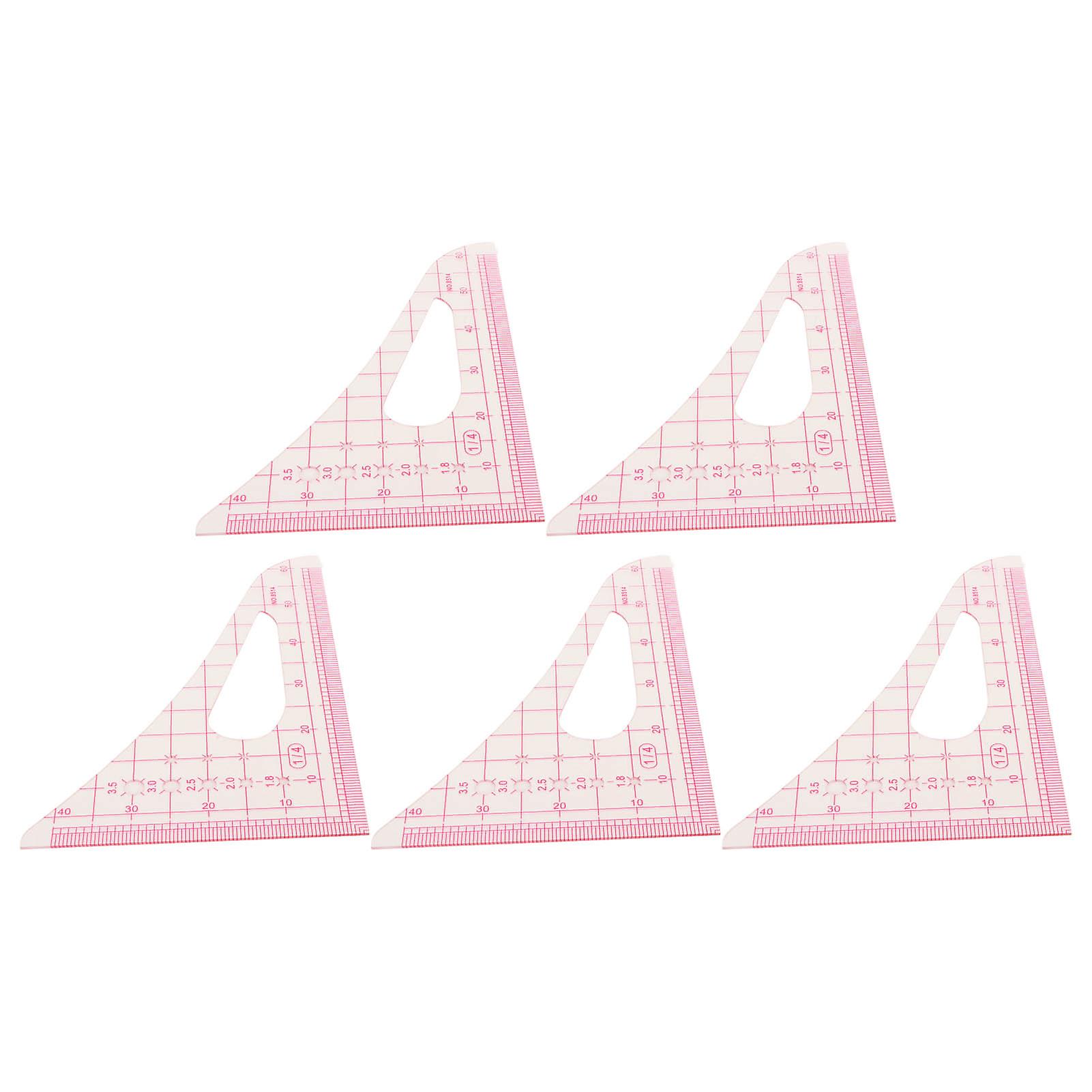 5Pcs Triangular Curve Rule Transparent High Accuracy Multifunction Pattern Sewing Rulers Set for Beginners Tailors 
