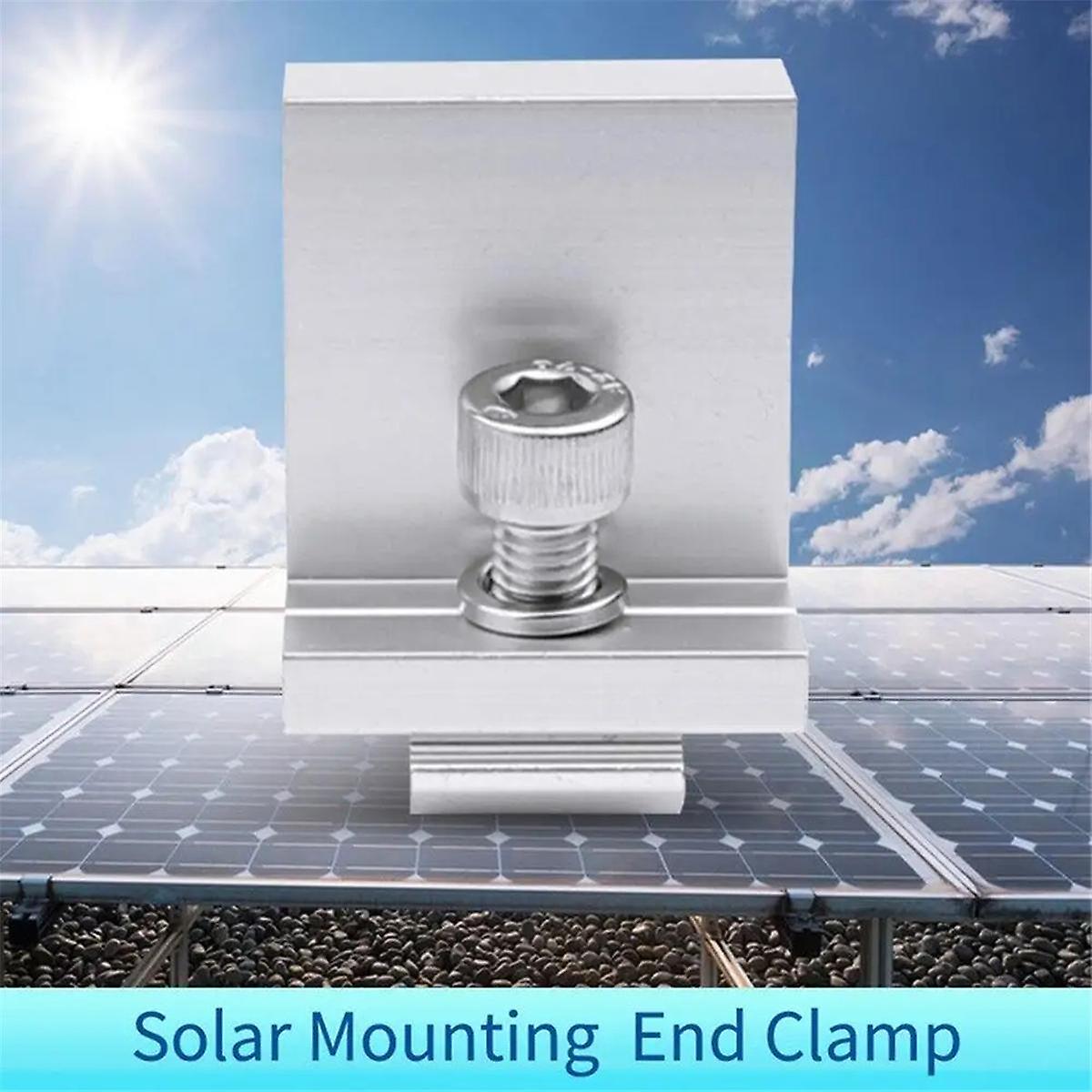 10Pcs Solar Photovoltaic Bracket Aluminum Alloy Clamp for Solar Module Solar Panel Racking Mounts Accessories PV Clamp B