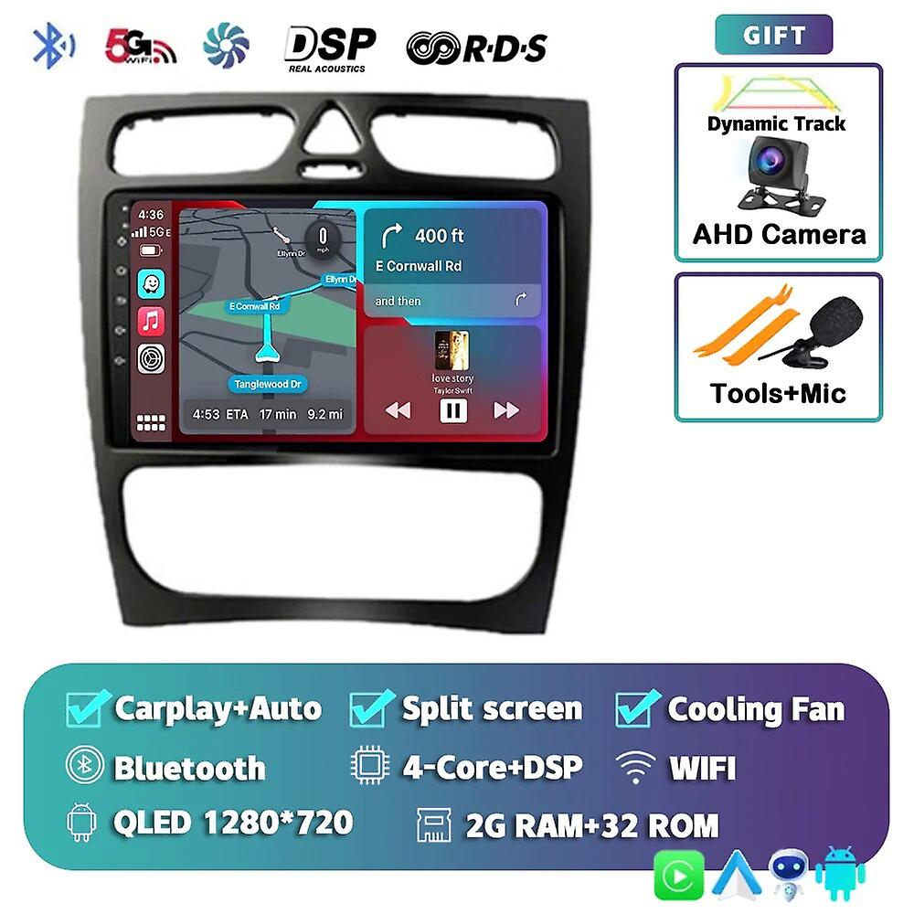 Android 13 Carplay For Mercedes Benz C-class W203 C200 C320 C350 Clk W209 2002-2005 Car Radio Multimedia Player Gps 2din Stereo