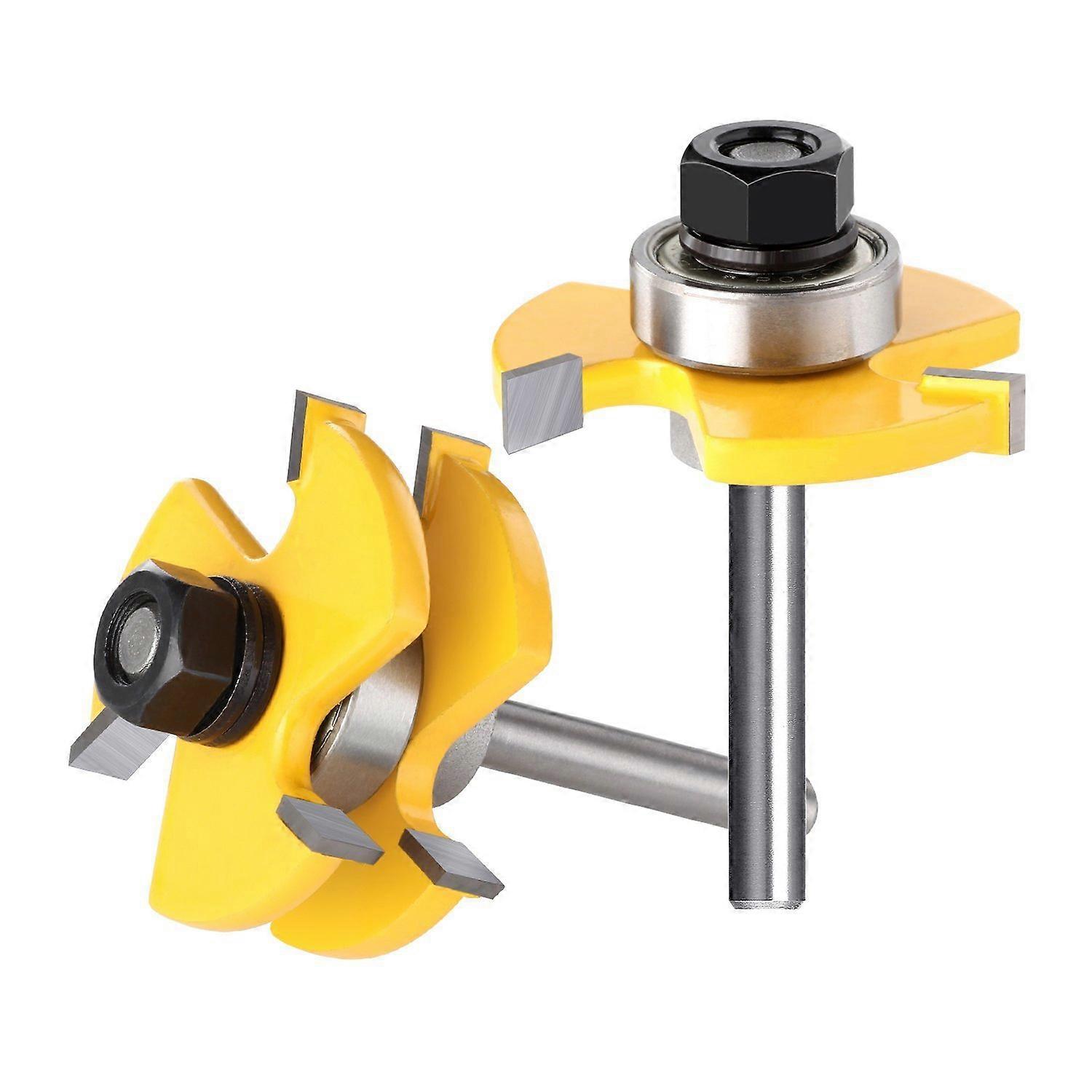 Tongue and Groove Cutter Set 3 Flute 8mm Shank T Shape Woodworking Milling Cutter Milling Cutter Woodworking Tools