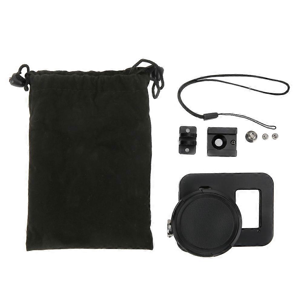 Black Aluminum Alloy 52mm UV Filter Housing Shell Protective Frame Accessory for GOPRO Hero 8 Sports Camera NO.8602