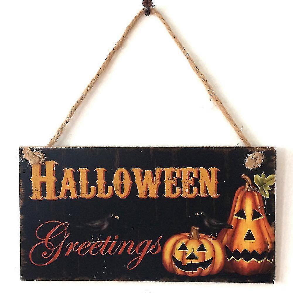Halloween Party Sign Horror Creepy Skull Witch Hanging Decoration Prop