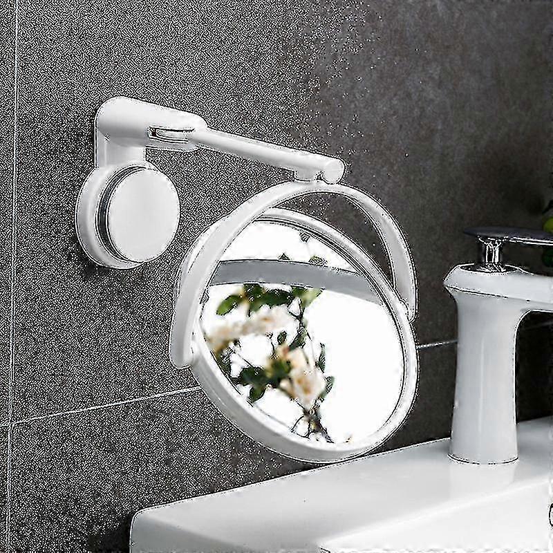 Suction Cup Wall Mounted Bathroom Mirror Wall Hanging Makeup Mirror 360 Adjustable Double Sided Desktop Mirror Tabletop Mirror