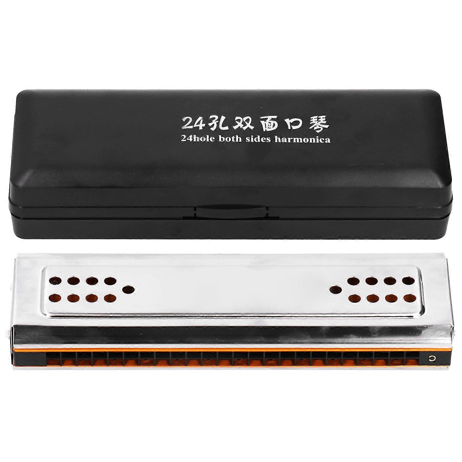 Tremolo Harmonica 24 Holes C&G Key DoubleSide with Box Musical Instrument for Beginner
