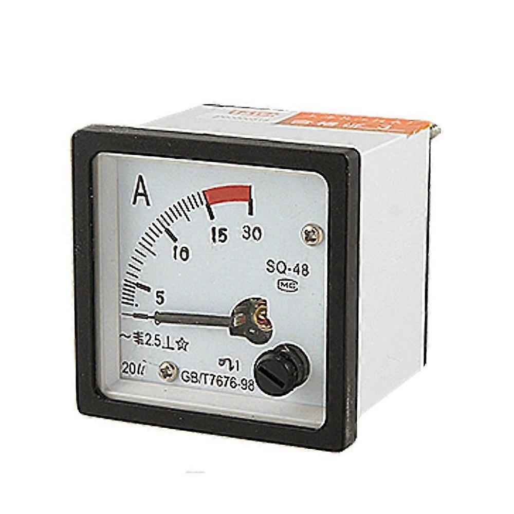 SQ48 analog AC strømmåler amperemeter 0-15A hvit + svart