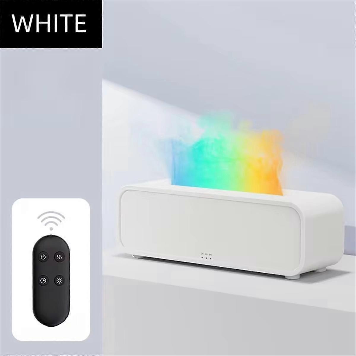 7-Color Light Simulation Flame Aromatherapy Machine Remote Control Timing Silent Humidification Home Perfume Diffuser,A
