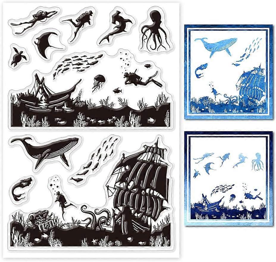 1Sheet Ocean Treasure Silicone Clear Stamp Seals