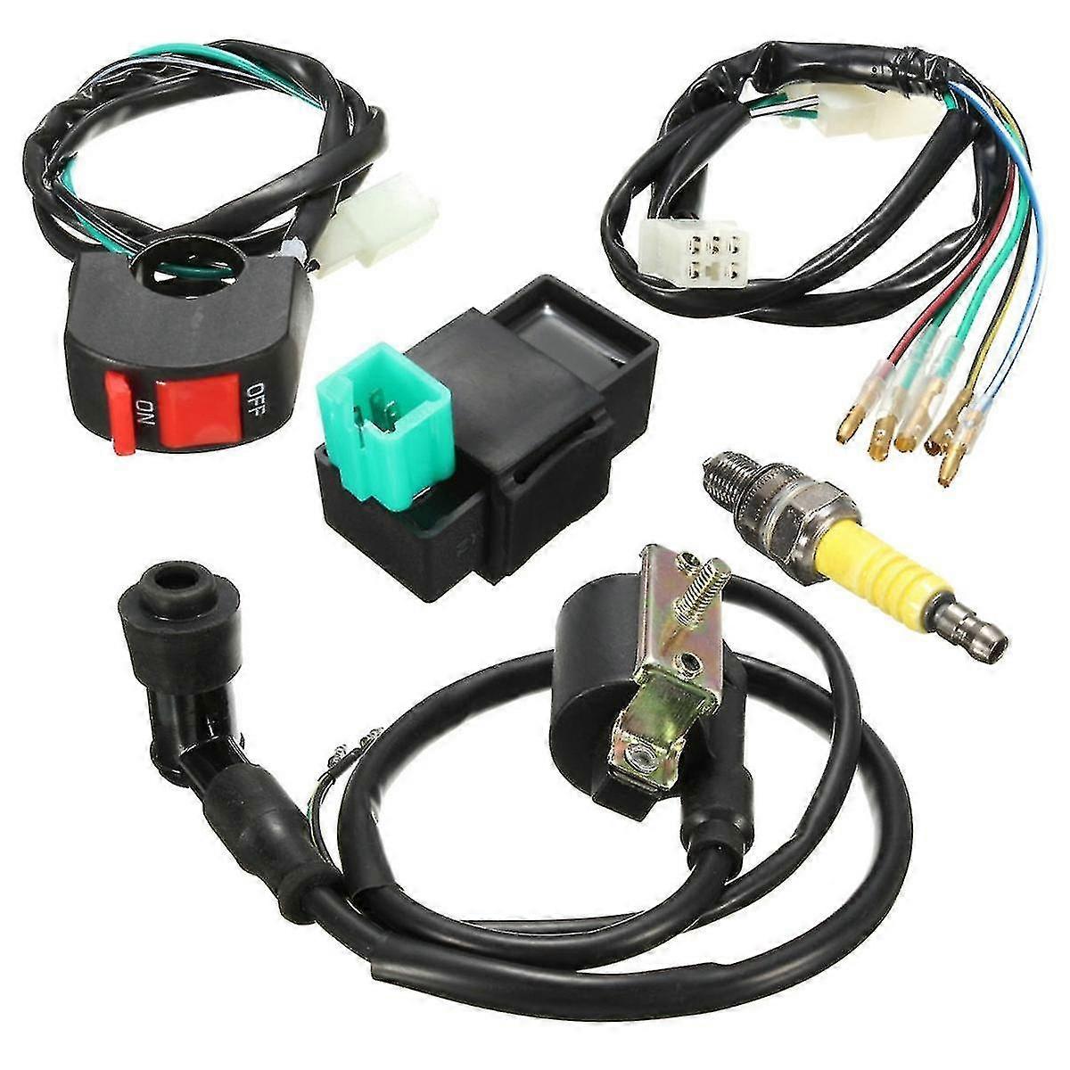 Wiring Loom Kill Switch Coil Cdi Plug Compatible with 110cc 125cc 140cc Pit Bike