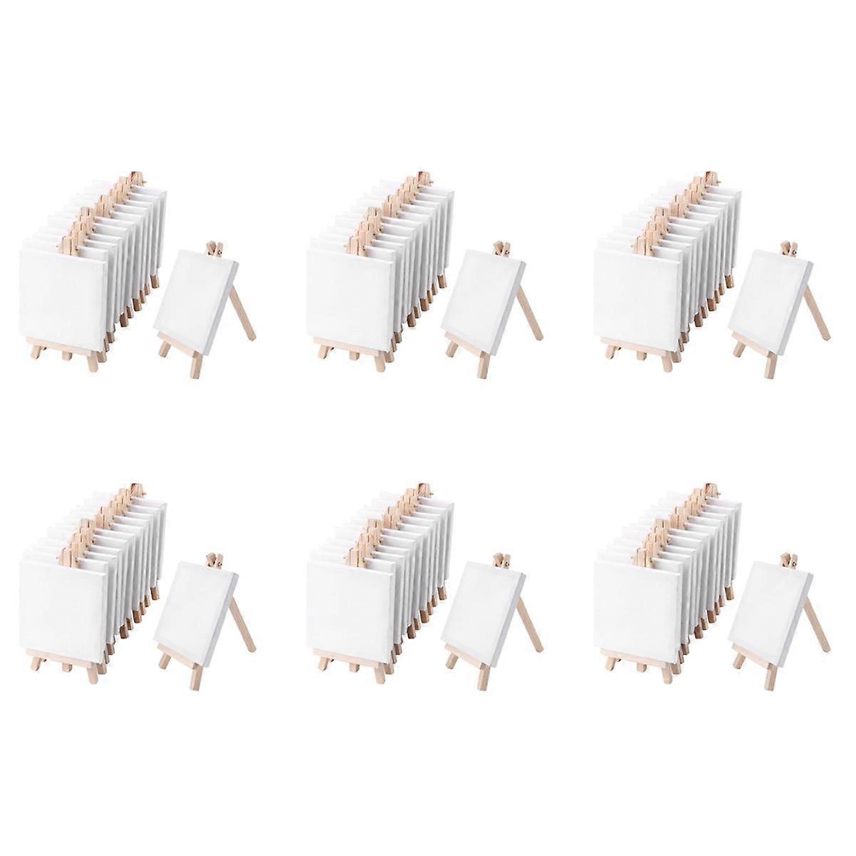 72kpl 4 x 4 tuuman minikangas ja 8 x 16cm minipuumaalausteline maalausta varten piirustuskoululainen A