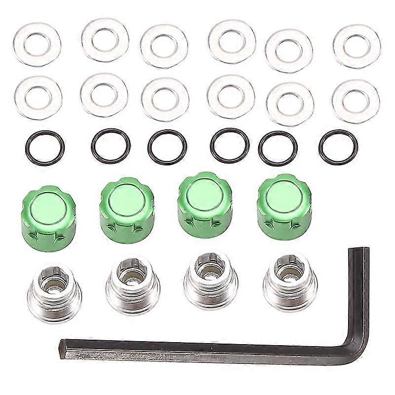4pcs aluminum m4 center lock nut metal wheel caps nuts,green