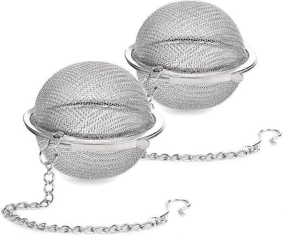 2 stainless steel tea balls, mesh tea infuser filter