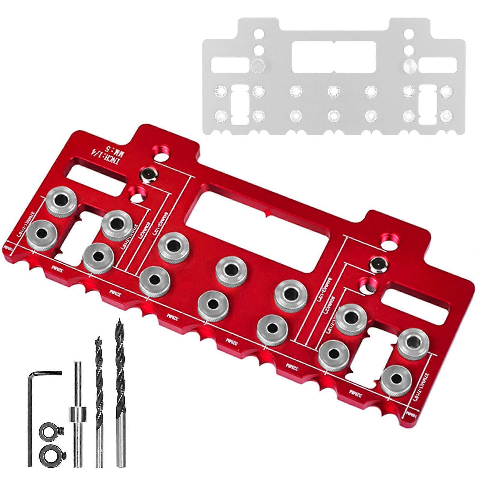 Holes Punch Locator Aluminum Alloy Cabinet Handle Hardware Jig Shelf Pin Drill Guide Hole Opener for Door Installation Household Woodworking Tools