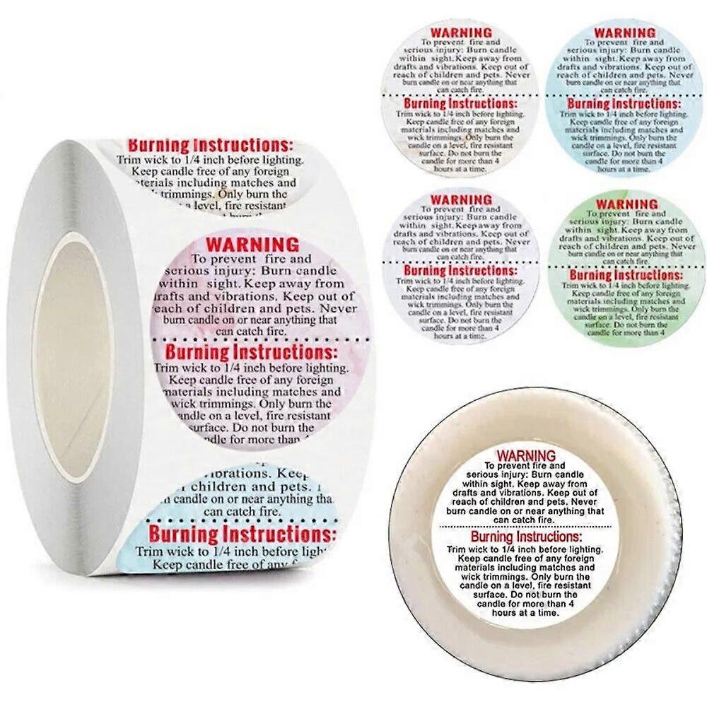 Black and White Warning Label Decal for Candle Candle Jar Container Circular Warning Sticker Wax Melting Safety Stickers