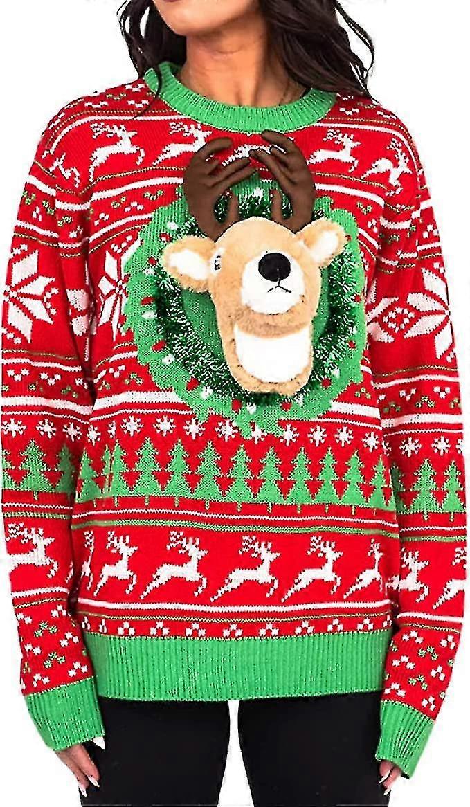 Unisex gestrickt hässlicher Pullover Neuheit 3d niedliche Puppe Pullover Pullover Pullover Partys Pullover Top