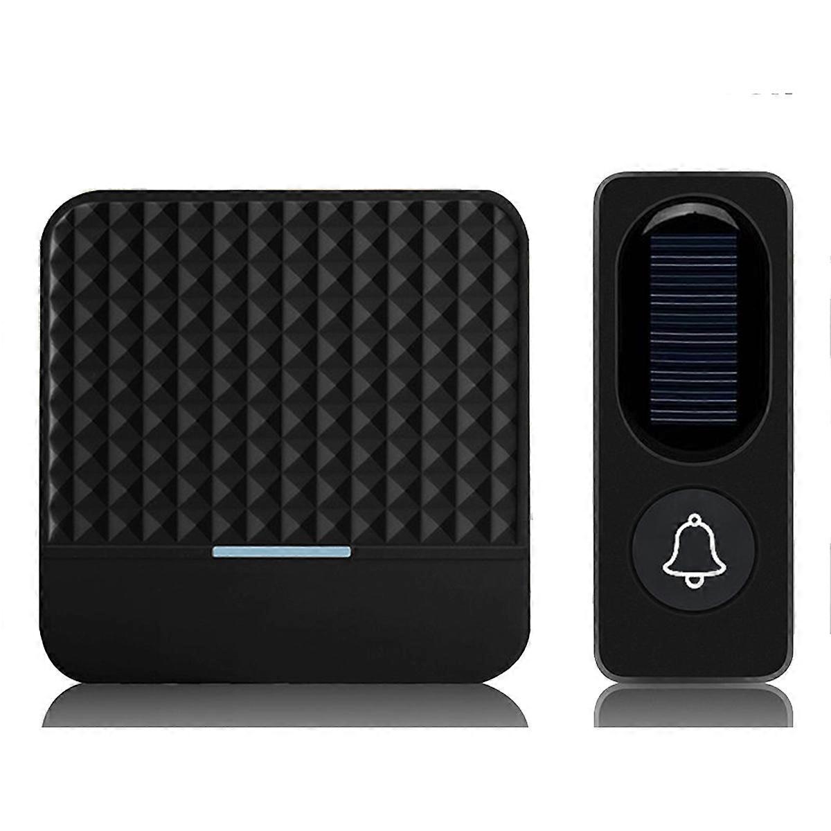 Wireless Solar Doorbell IP65 Waterproof 300M Doorbells Chime Kit Solar Power Charging Outdoor Doorbells-EU Plug