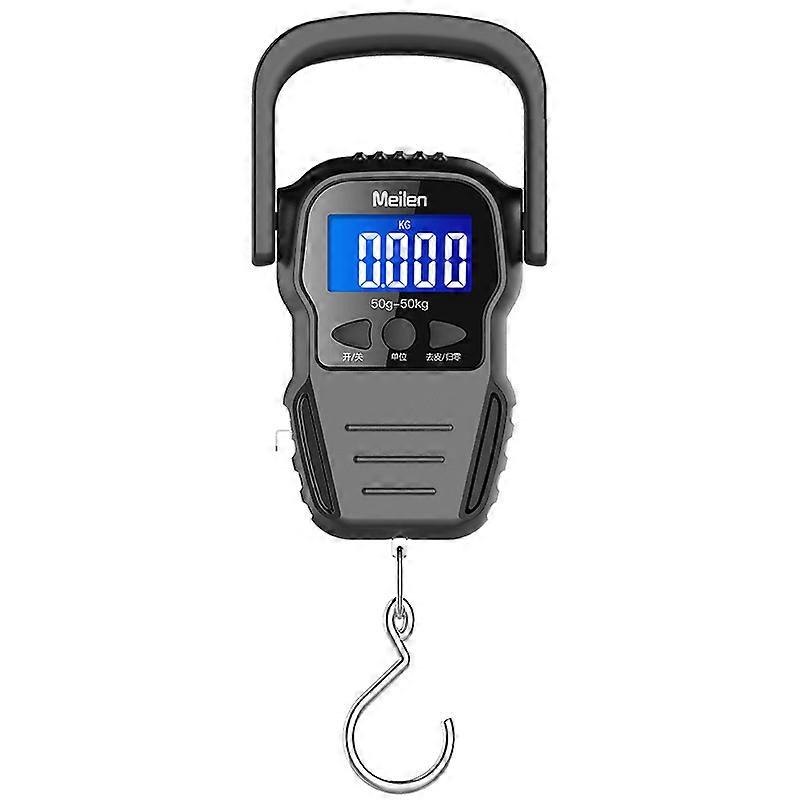 Fish scale, 110lb/50kg luggage scale, with backlight LCD display, digital fish scale, with tape measure, portable carrying scale, with comfortable han