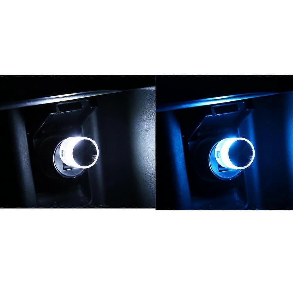 2pcs Mini - Auto USB Atmosphere light LED night lightBlue White,2024 Ping