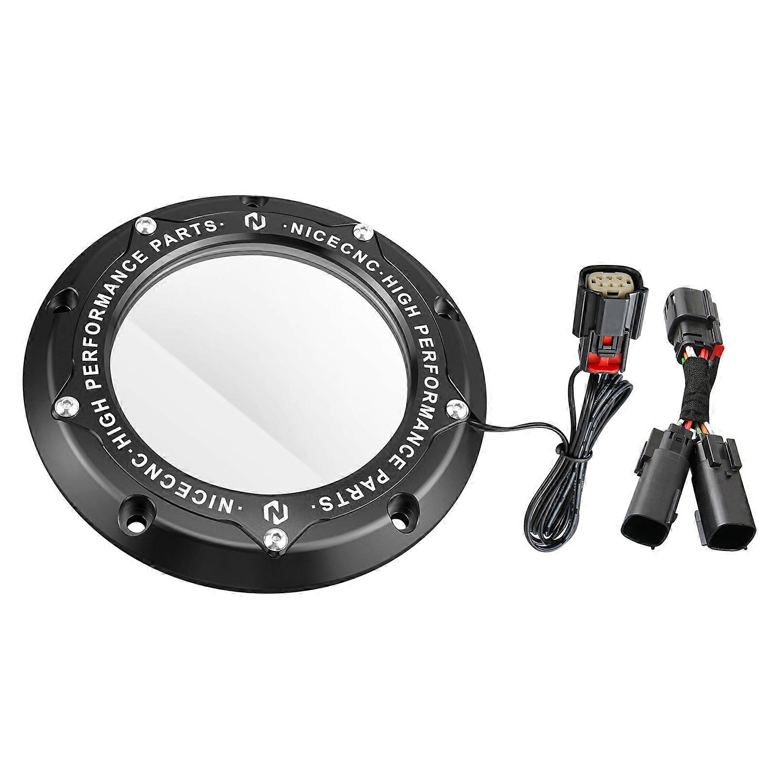 ハーレーツーリングロードキングFLHR FLHRXSロードグライドストリートグライドCVOトライ2016-2023用LEDストリップライト付きクリアクラッチダービーカバー