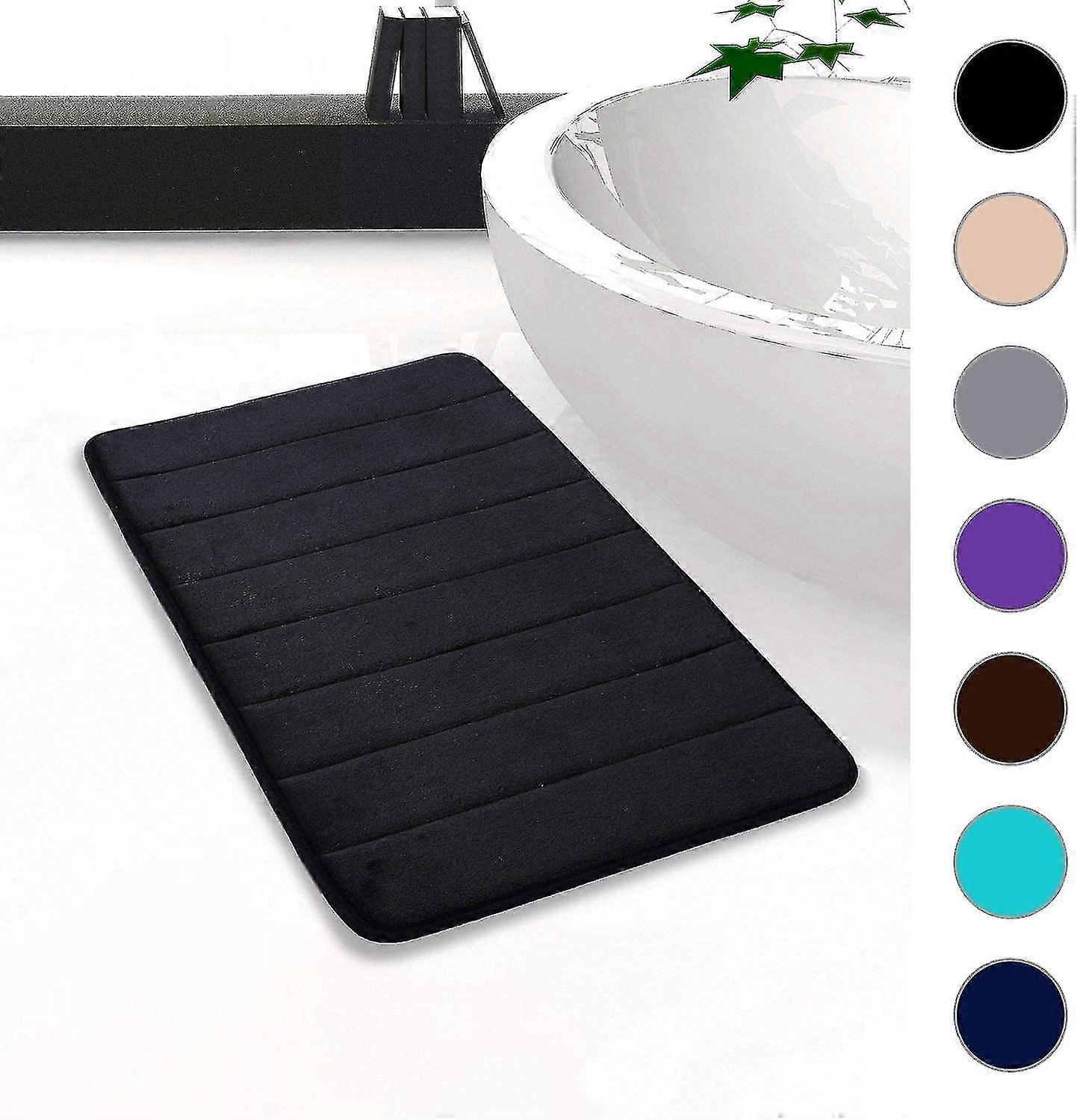 Tapis de bain absorbant et antidérapant, lavable, 30 x 50 cm (beige)