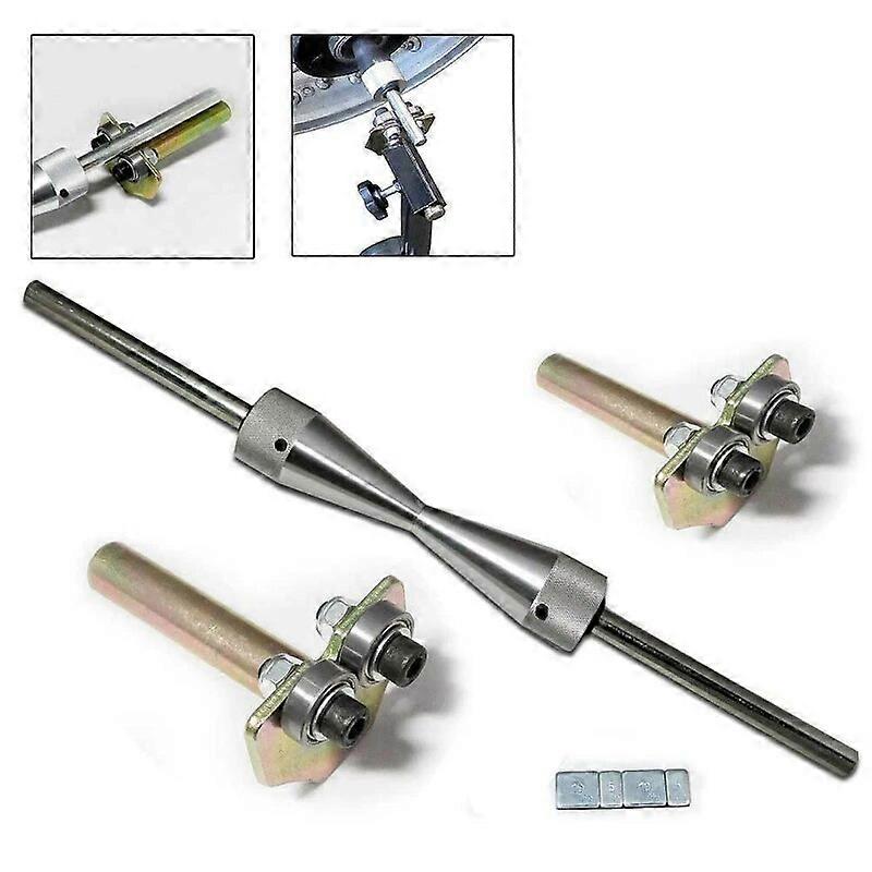 Pocket Motorcycle Tire Rim Balancing Spin Static Truing portable Wheel Balancer Turning Adjustable with Centering Cones,T-069