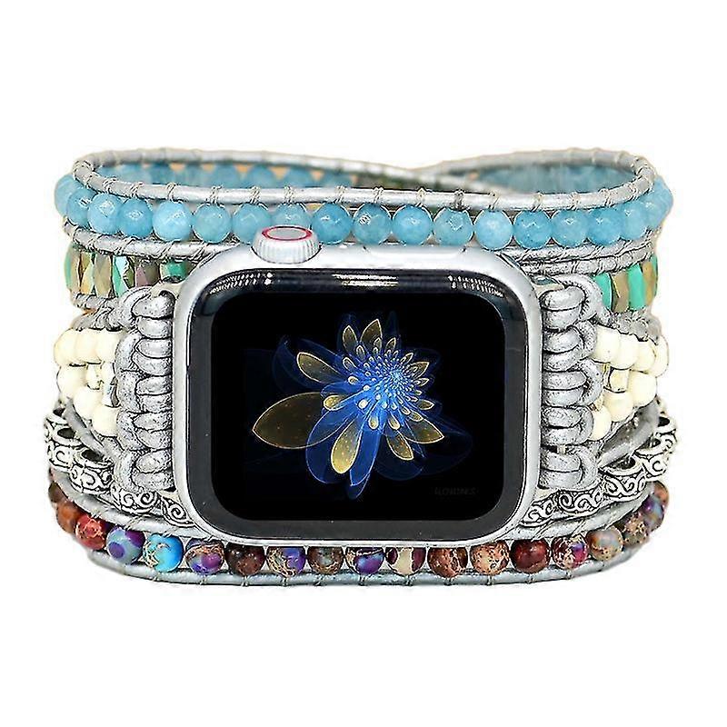 Wabjtam Bohemian Watch Bracelet Band Compatible With Apple Watch 38mm/40mm/41mm Handmade Boho Watch Strap For Iwatch Series 7/6/5/4/3/2/1/se For Women