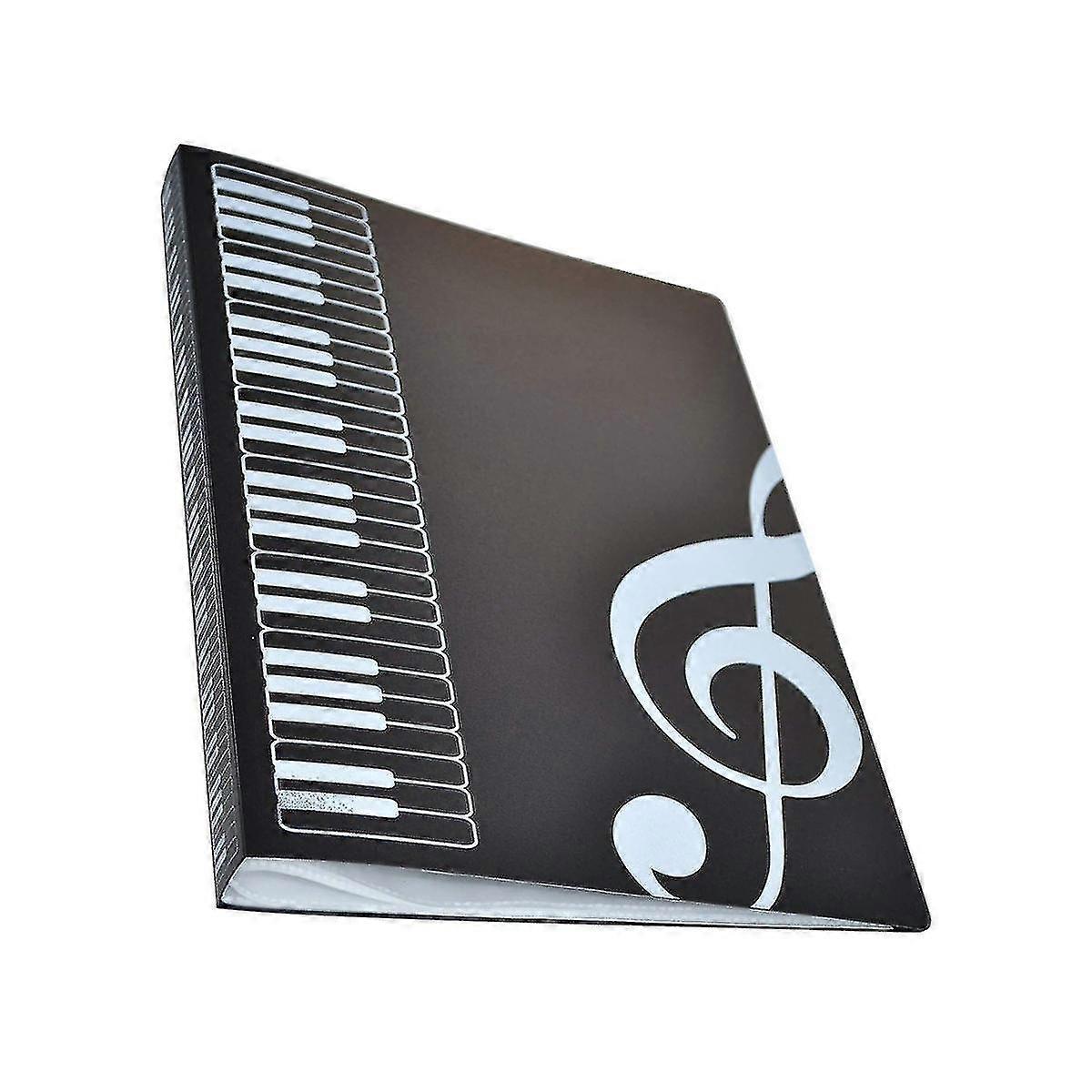 Sheet Music Folder, Plastic A4 Storage Rack For Treble Clef Musics Theme, Black