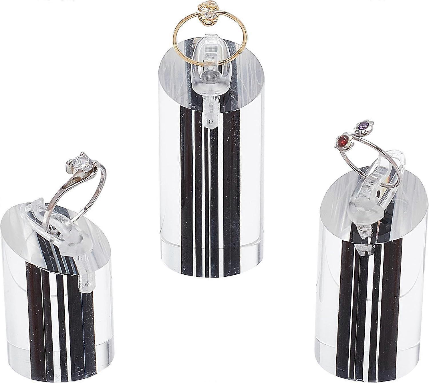 3 Pcs Clear Acrylic Ring Display Stand 3 Sizes Column Ring Display Holder Acrylic Block for Ring Jewelly Display Showcases