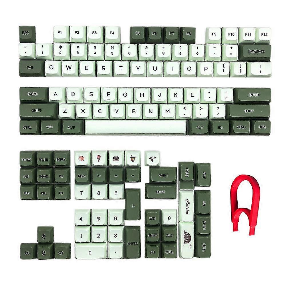 Matcha Keycaps 124 Keys Pbt Xda Keycaps Dye Sublimation Fit For Rk61/ 2 Cherry Mx Switches Mechanic
