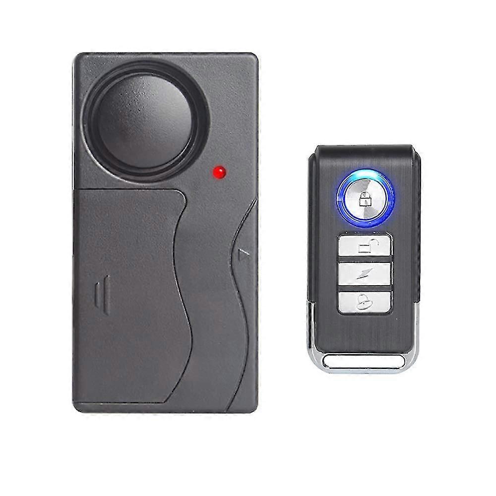 Wireless Vibration Alarm, Bicycle/motorcycle/car/vehicle/door/window Burglar Alarm, 110db Sound (including Remote Control)