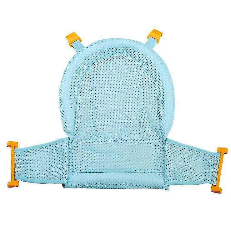Baby Bath Seat Infant Bathing Seat Support Mat, Adjustable Comfortable Non-slip Baby Shower Net Bathtub Sit Up Mesh1pc-blue