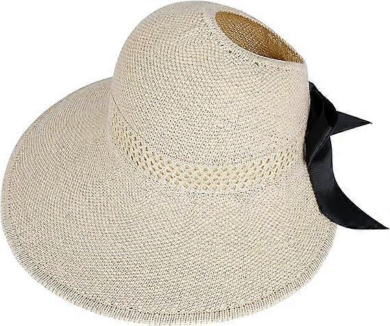 Women's Straw Hat Beach Foldable Sun Cap Large Lady Floppy Paper