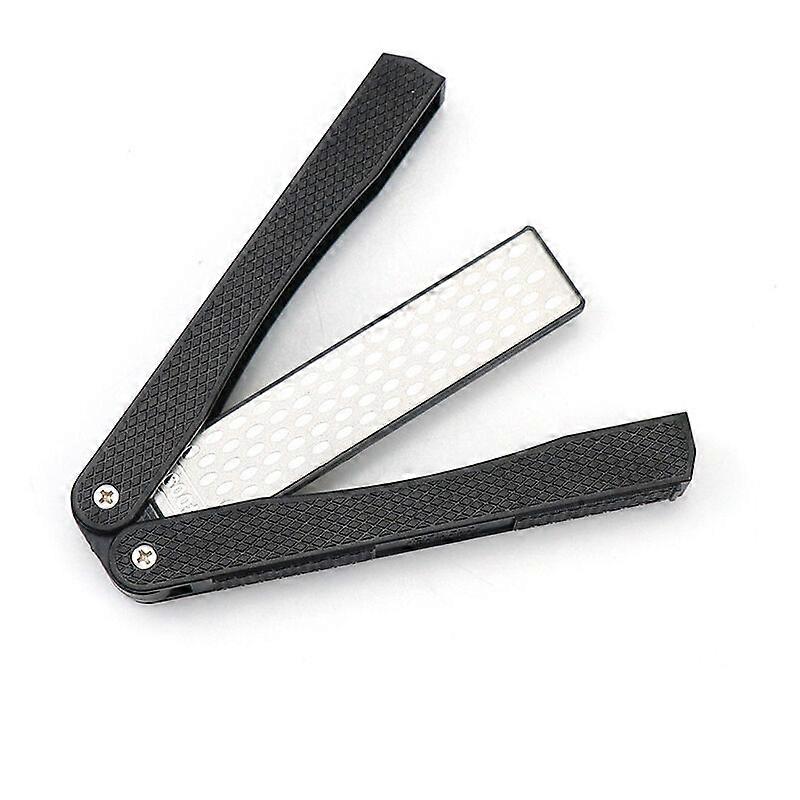 Double-sided folding diamond file for sharpening blades, pruners, chisels