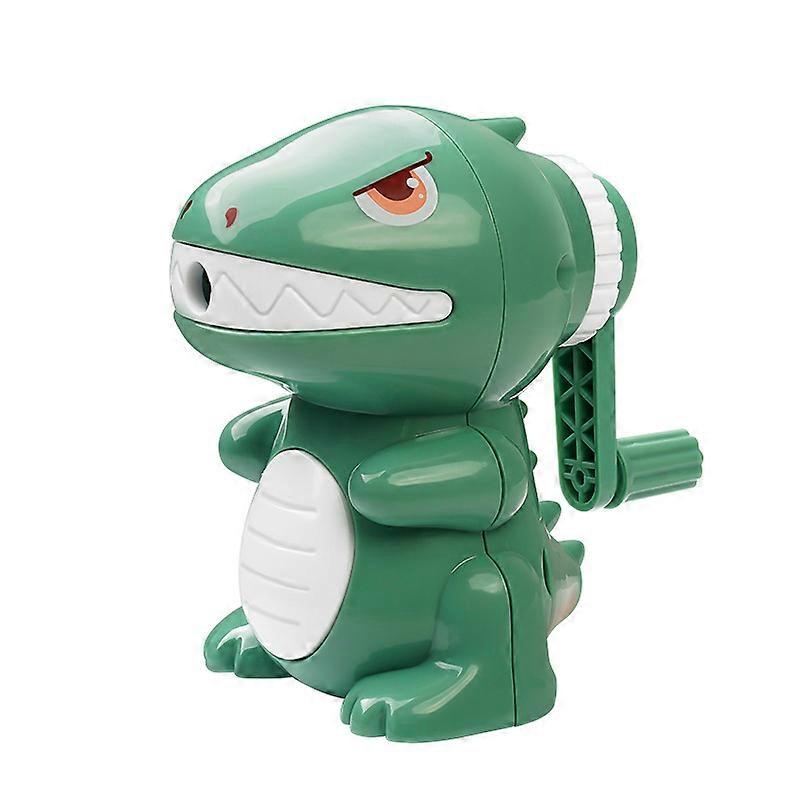 Pencil Sharpener and Erasers for Kids, Manl Pencil Sharpener for Colored Pencils, Cute Pencil Sharpener and 4 Dinosaur Erasers for School Supplies, H
