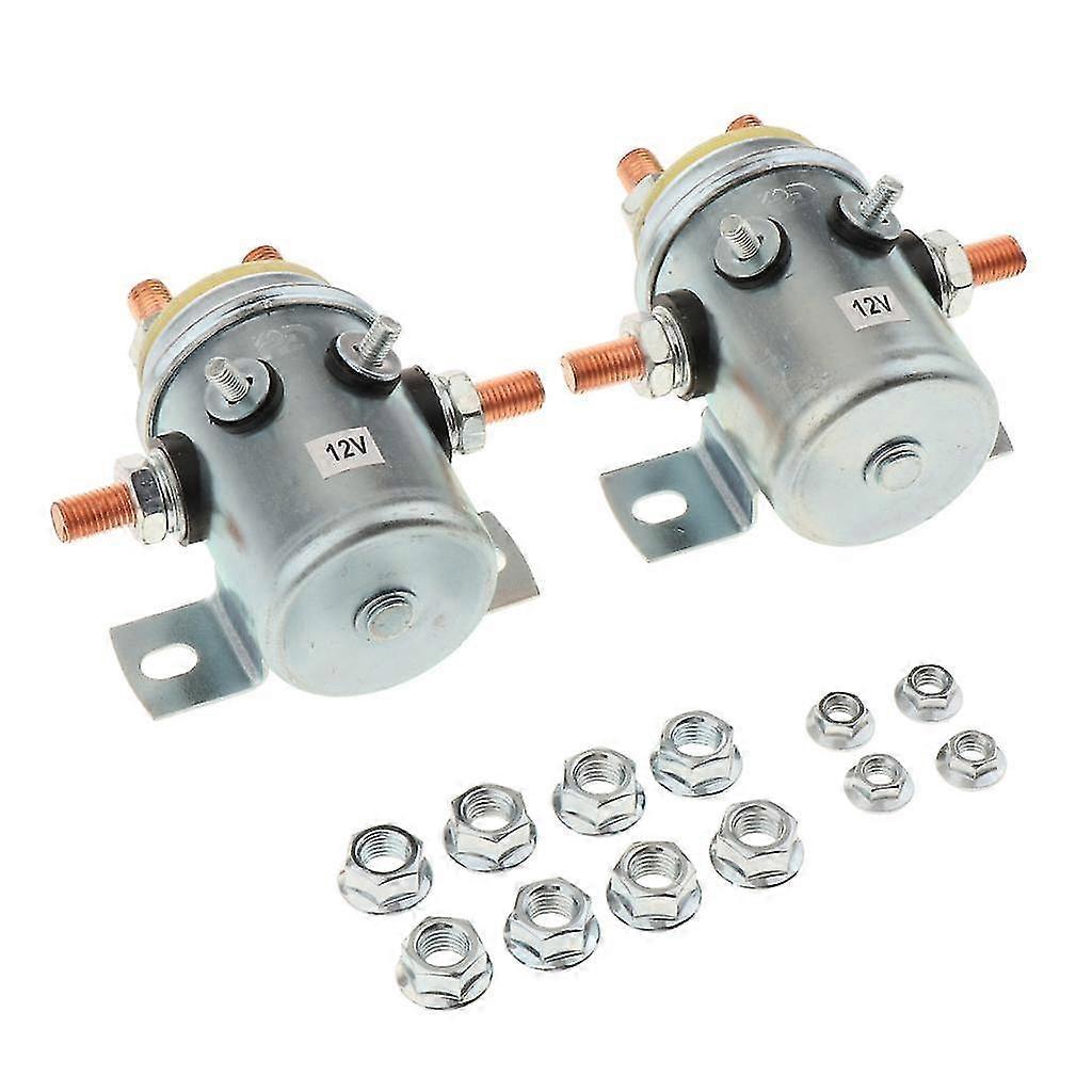 2pcs 200a 12v Continuous Duty Solenoid Relay 6 Terminal For Winch Motor Auto