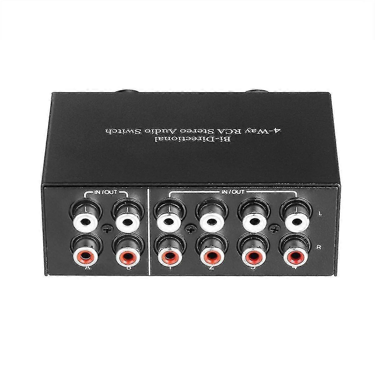 4 Way Bi-directional Rca Stereo Audio Switch 2 In 4 Out Or 4 In 2 Out L/r Jack Sound Channel Rca Au