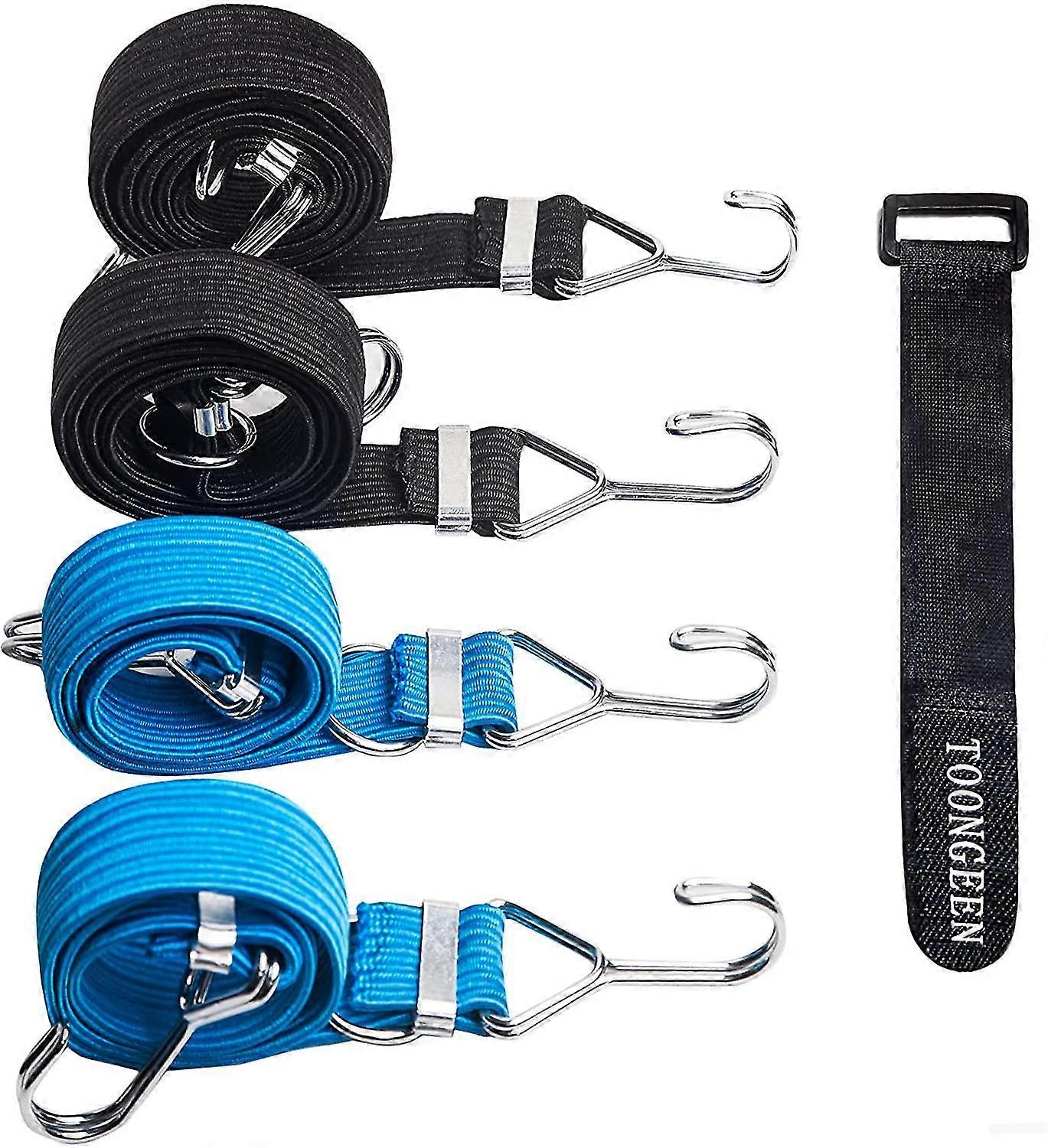 Bungee Cords With Hooks 4 Pack, Elastic Rope Bungee Straps Heavy Duty For Rvs