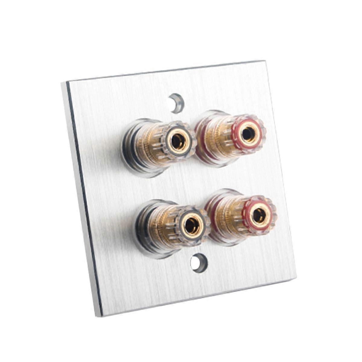 Connector Banana Wall Plate Banana Plug Binding Post Wall Plate Theater(Gold Banana Plug Binding Po