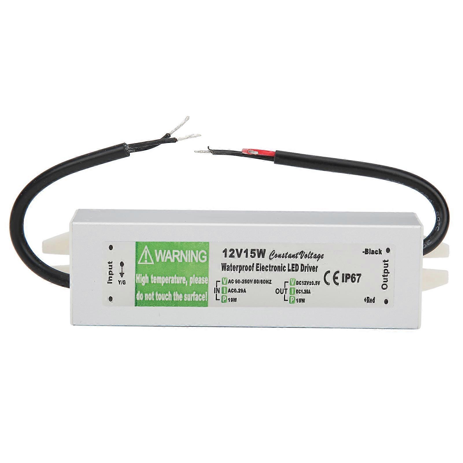 Wasserdichtes Schaltnetzteil 15W AC90-250V LED-Treiber-Transformator-NetzteilDC12V