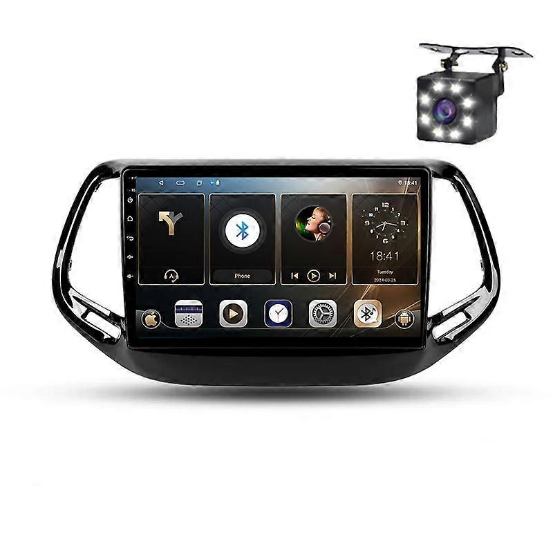 Car Radio Android 14 For Jeep Compass 2 MP 2016 - 2018 Auto Multimedia Stereo