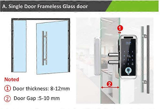 Office Glass Door Fingerprint Lock Password Lock Swipe Card Key Intelligent Electronic Door Lock NFC
