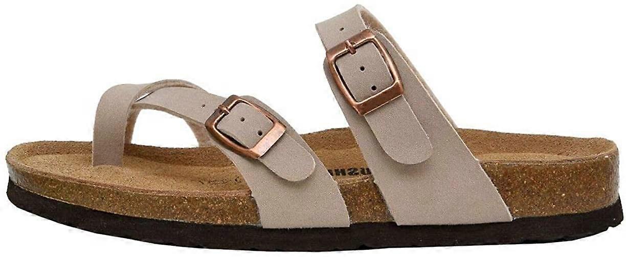 Women's Adjustable Buckled Strap Flip-Flops Toe Ring Slip on Sandals